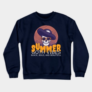 skull summer hat Crewneck Sweatshirt